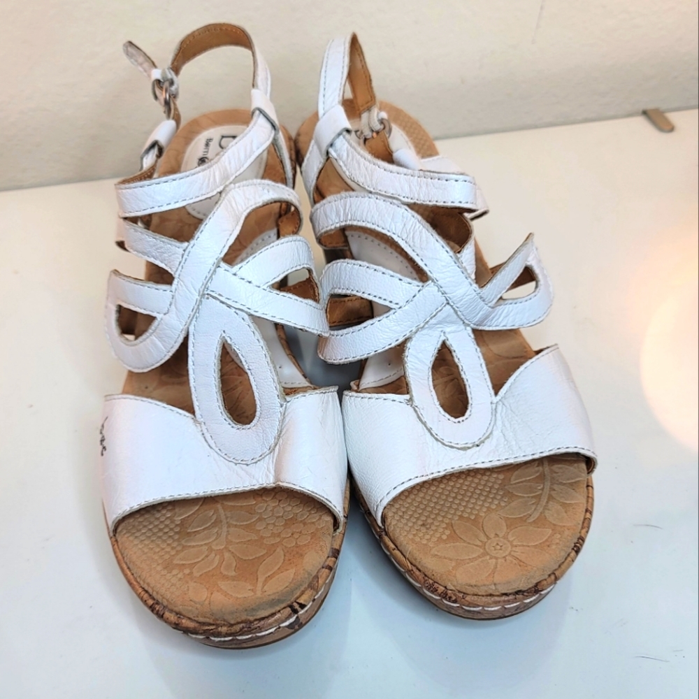 BOC Born Concept Women's Cork Sole Wedge Sandals Size 8